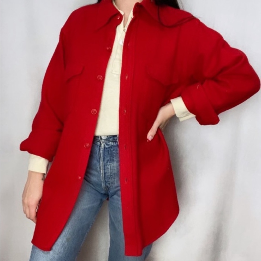 Pendleton Red Wool Buttondown - image 1